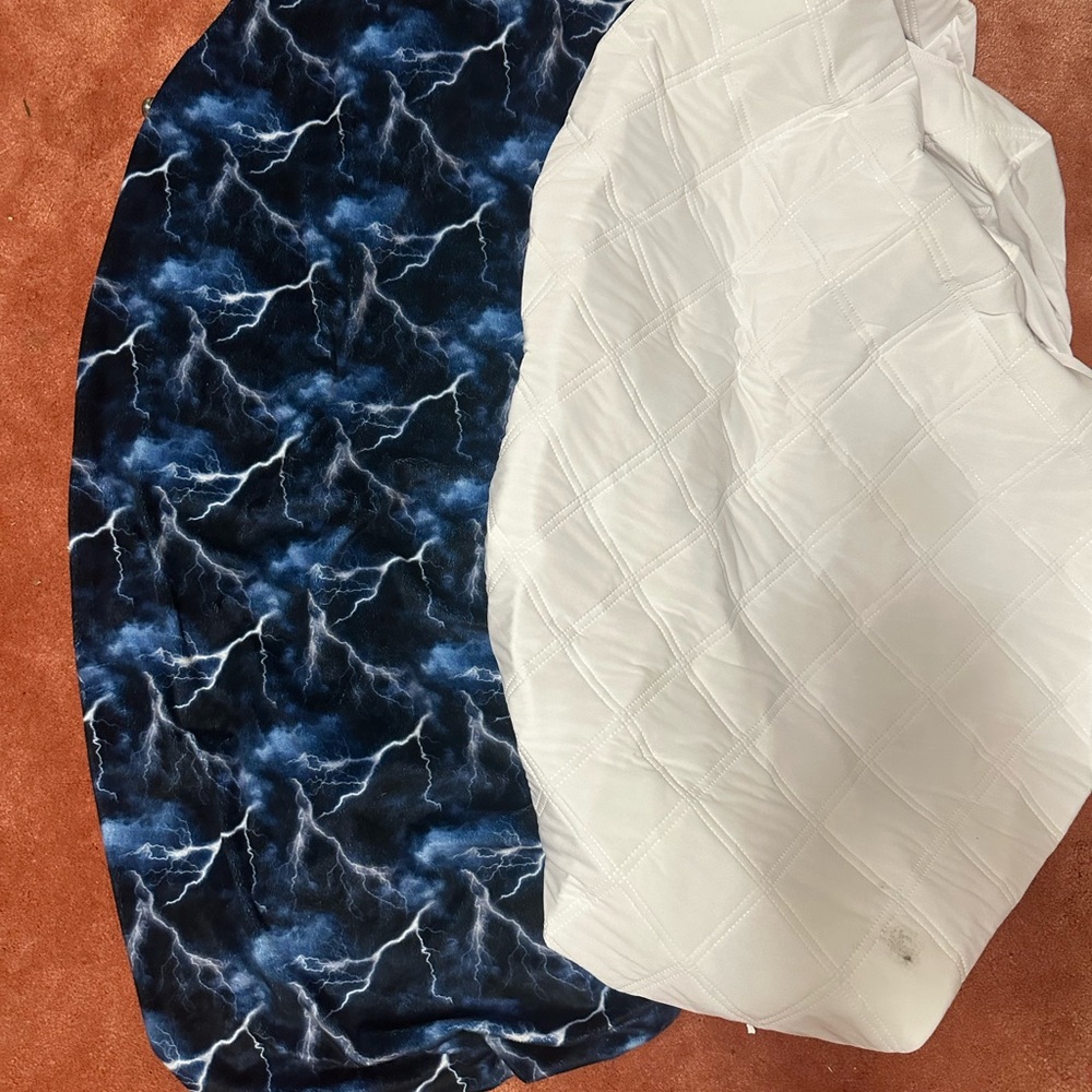 Asymmetrical Stormy Blue and White Skirt